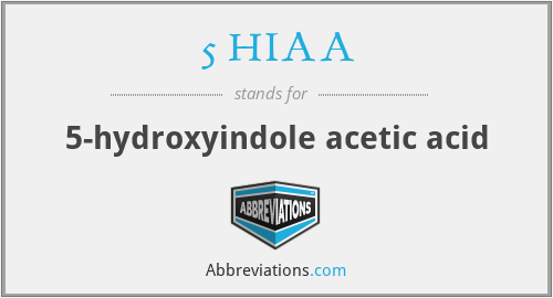 5 HIAA - 5-hydroxyindole acetic acid